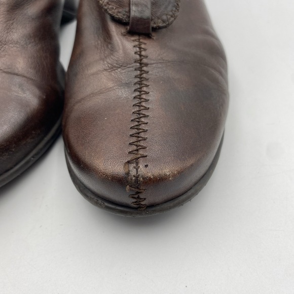 Hispanitas Shoes Women's Size 37 Brown Slip on Embroidered Leather Loafers 6.5-7 - Picture 5 of 8